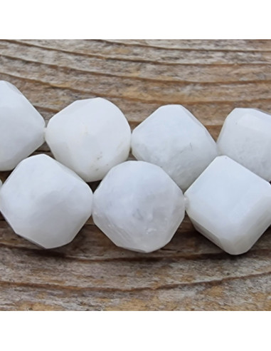Mondsteintkette weiß 8x8mm