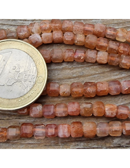Sonnensteinkette facettiert 4x4mm