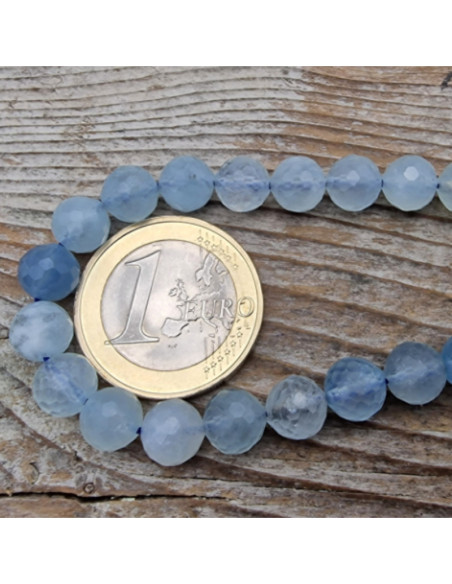 Aquamarinkette facettiert, 6mm