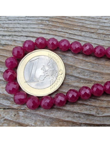 Rubin Kette facettiert 6mm farbbehandelt