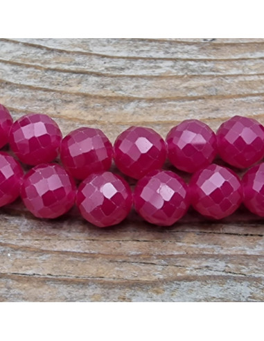 Rubin Kette facettiert 6mm farbbehandelt