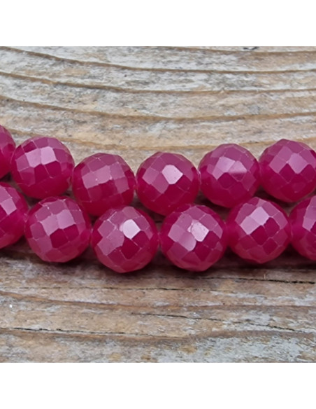 Rubin Kette facettiert 6mm farbbehandelt