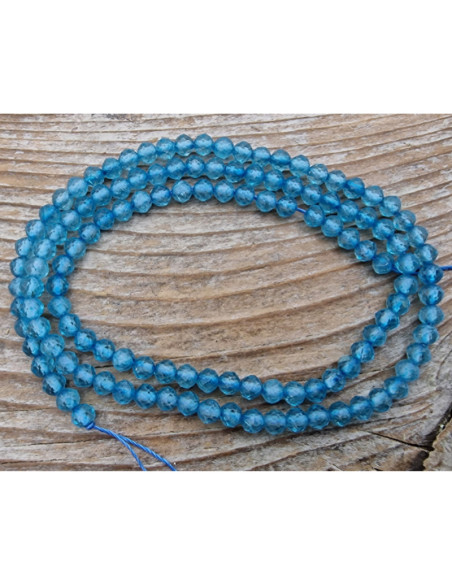 blauer Topas Kette facettiert 3mm