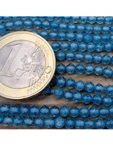blauer Topas Kette facettiert 3mm