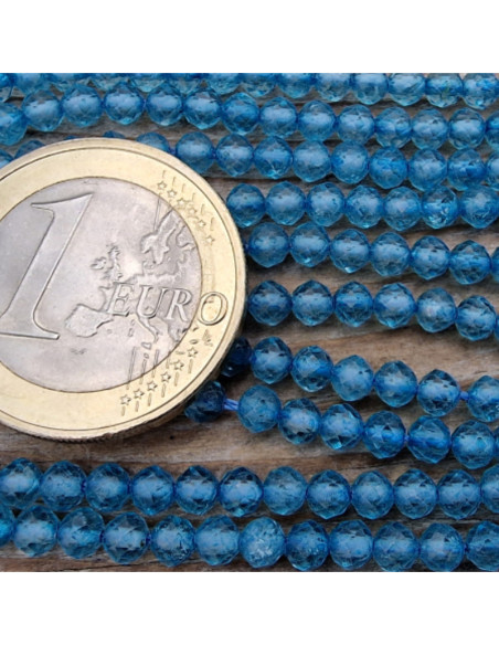 blauer Topas Kette facettiert 3mm