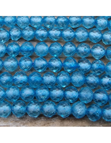 blauer Topas Kette facettiert 3mm