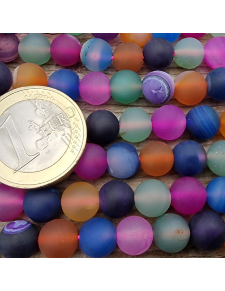 Achatkette Multicolor matt 8mm