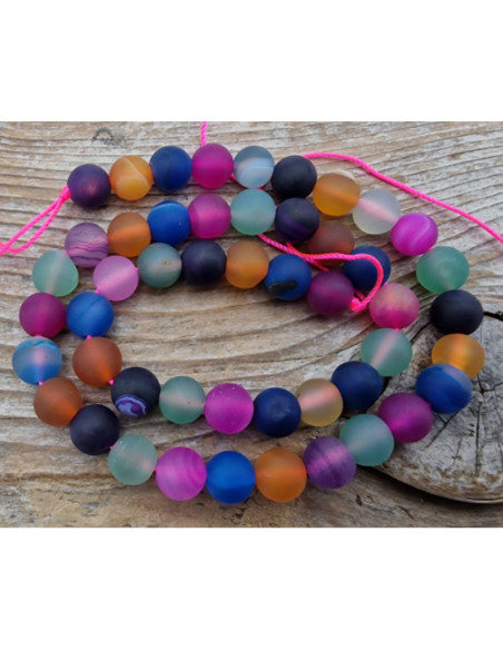 Achatkette Multicolor matt 8mm