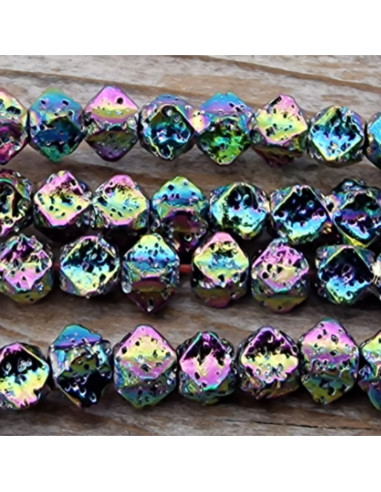 Blutsteinkette Multicolor (Hämatit) Lavalook 4x4mm