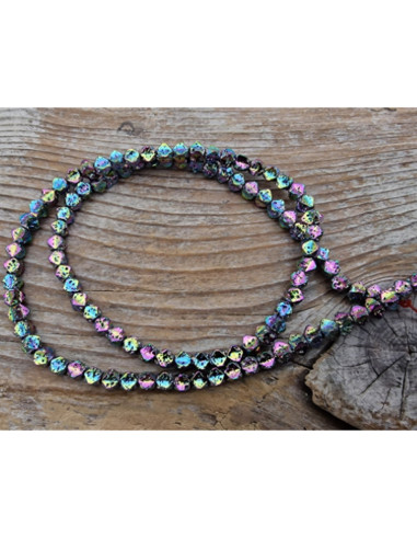 Blutsteinkette Multicolor (Hämatit) Lavalook 4x4mm