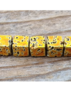 Blutsteinkette Gold (Hämatit) Lavalook 3x3mm