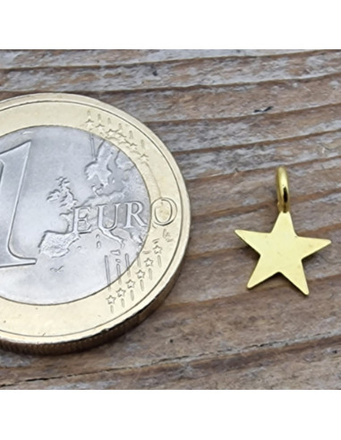 Charm Stern 11mm, 925 Silber vergoldet