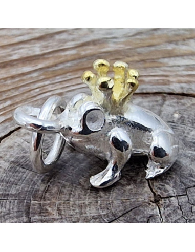 Charm Froschkönig 18mm, 925 Silber