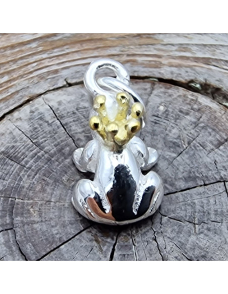 Charm Froschkönig 18mm, 925 Silber