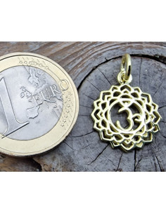 OM Amulett 15mm, 925 Silber vergoldet 2