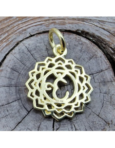 OM Amulett 15mm, 925 Silber vergoldet