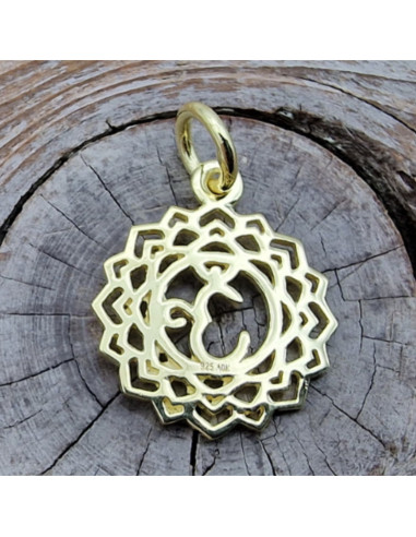OM Amulett 15mm, 925 Silber vergoldet
