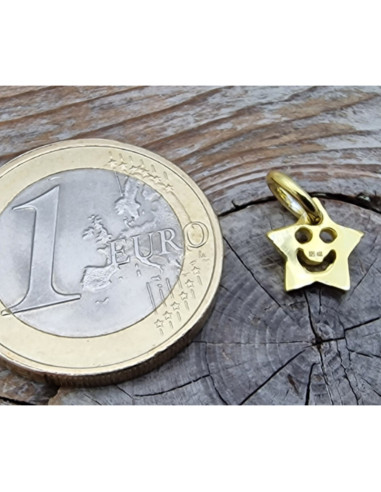Charm Stern 12mm, 925 Silber vergoldet