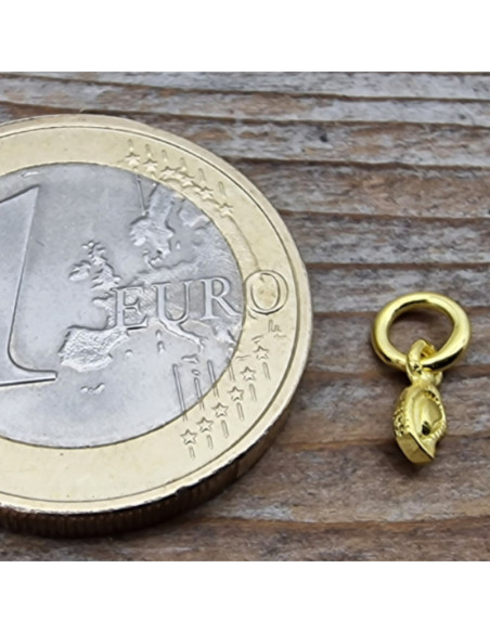 Charm Feder 10mm, 925 Silber vergoldet