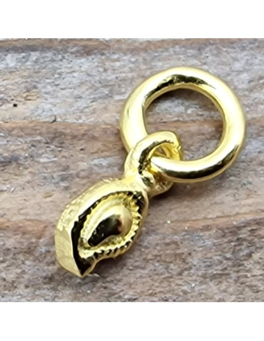 Charm Feder 10mm, 925 Silber vergoldet