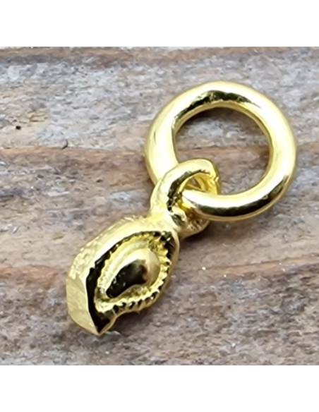 Charm Feder 10mm, 925 Silber vergoldet