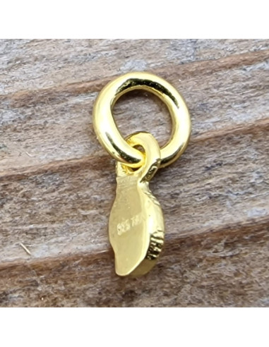 Charm Feder 10mm, 925 Silber vergoldet