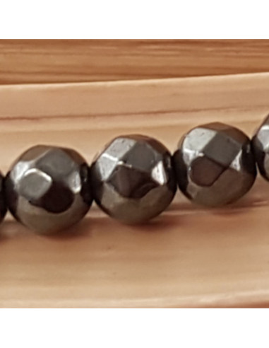Blutsteinkette (Hämatit) 4mm facettiert