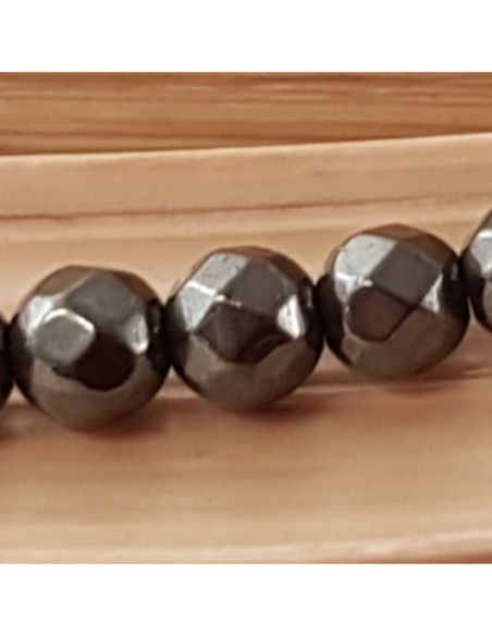 Blutsteinkette (Hämatit) 4mm facettiert