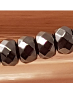 Blutsteinkette (Hämatit) 3x2mm facettiert
