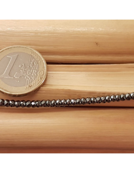 Blutsteinkette (Hämatit) 3x2mm facettiert