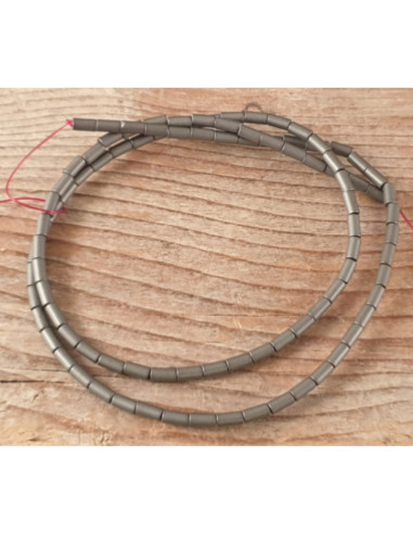 Blutsteinkette (Hämatit) matt 2x4mm