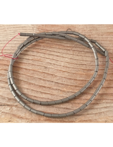 Blutsteinkette (Hämatit) matt 2x4mm