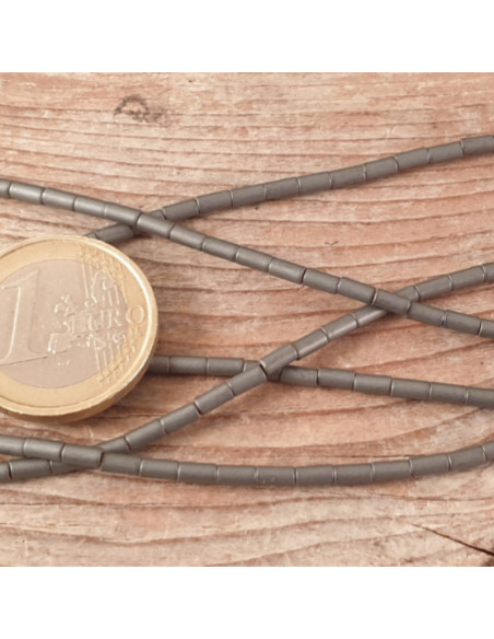 Blutsteinkette (Hämatit) matt 2x4mm