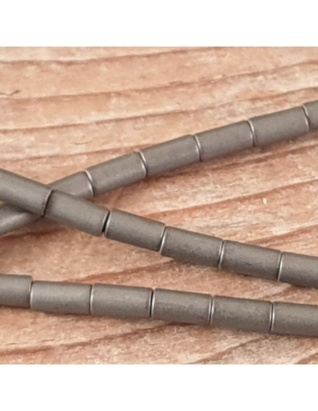 Blutsteinkette (Hämatit) matt 2x4mm