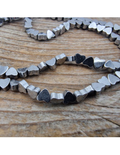 Blutsteinkette (Hämatit) Herz 4x4mm
