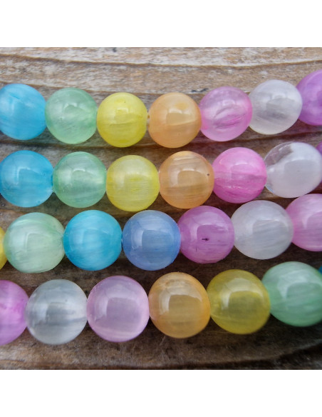 Selenitkette bunt 4mm