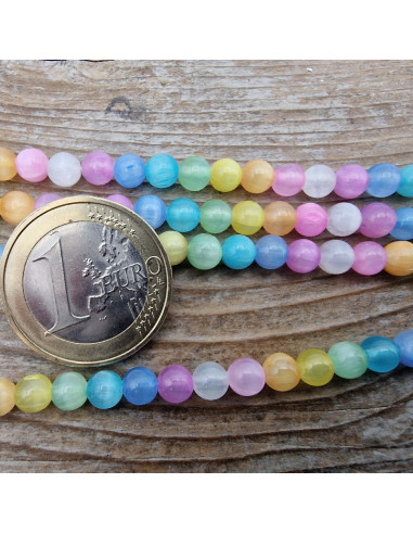 Selenitkette bunt 4mm