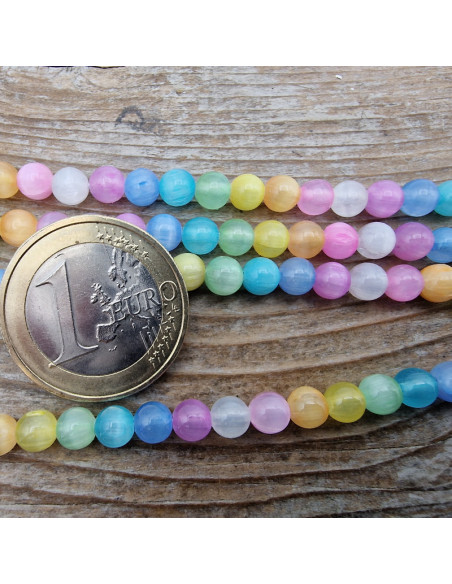 Selenitkette bunt 4mm