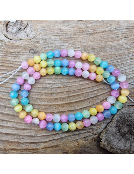 Selenitkette bunt 4mm