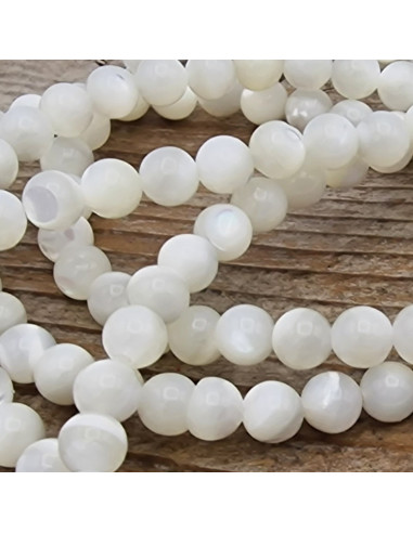 Perlmuttkette weiß 4mm