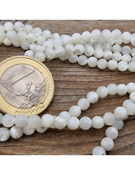 Perlmuttkette weiß 4mm