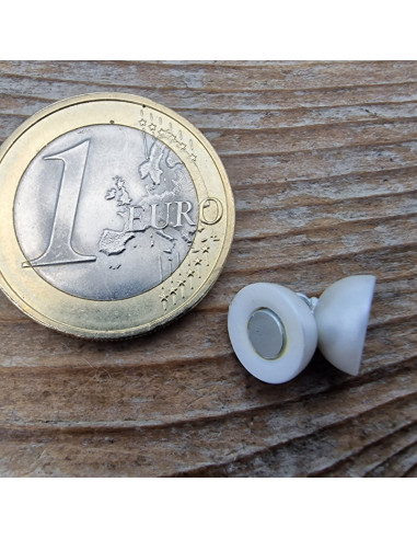 Magnetschliesse 8mm Kunststoff weiß