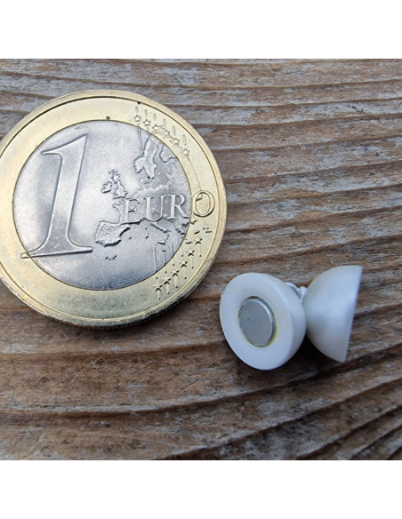 Magnetschliesse 8mm Kunststoff weiß