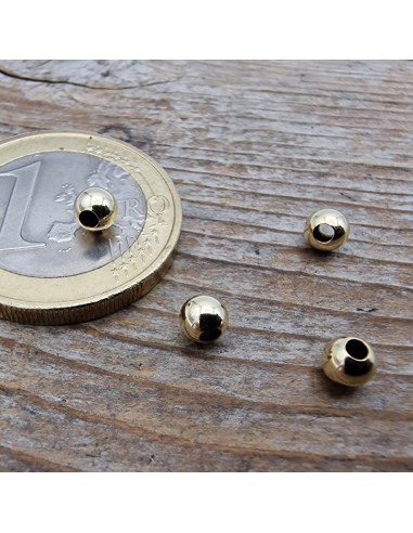 Zwischenteil, Kugel 4mm, großes Loch, Goldfilled
