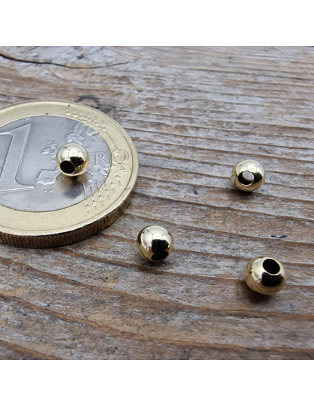 Zwischenteil, Kugel 4mm, großes Loch, Goldfilled