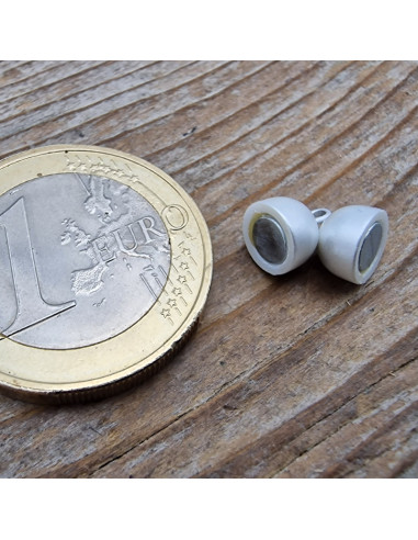 Magnetschliesse 6x8mm Kunststoff weiß