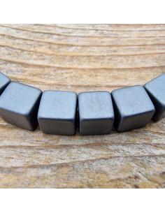 Blutsteinkette (Hämatit) matt 6x6mm