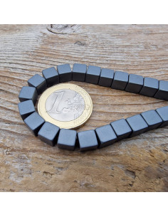 Blutsteinkette (Hämatit) matt 6x6mm 2