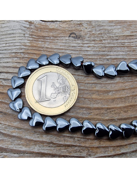 Blutsteinkette (Hämatit) Herz 6x6mm