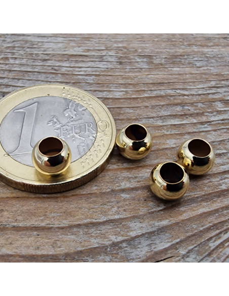 Zwischenteil, Kugel 6mm, großes Loch, Goldfilled